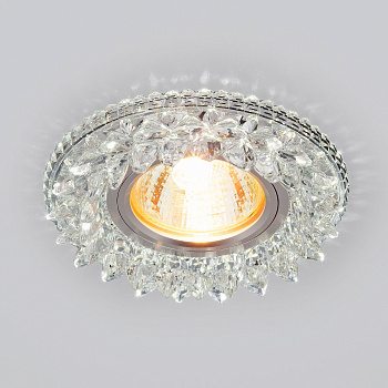 Встраиваемый точечный светильник со св/д подсветкой 1*G5.3 прозрачный IP20 (a039675) Elektrostandard