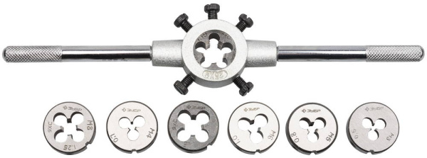 8 предметов, набор плашек на карточке, сталь 9ХС ЗУБР