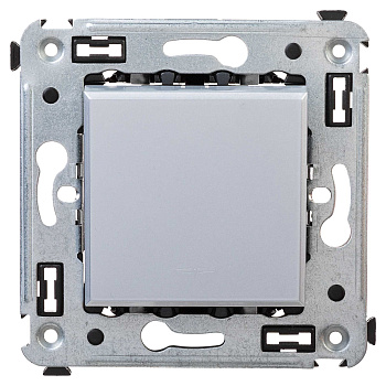 Переключатель одноклавишный в стену, "Avanti", "Закаленная сталь" DKC