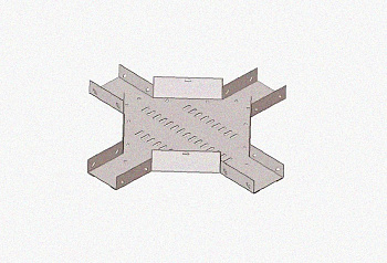 Лоток крестообразный замковый перфорированный КМЗ 75х65 УТ1,5, оцинкованный лист S1,0