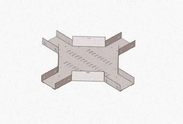 Лоток крестообразный замковый перфорированный КМЗ 75х65 УТ1,5, оцинкованный лист S1,0
