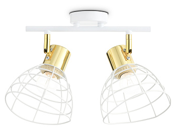 Настенно-потолочный спот в стиле лофт TR8601/2 WH/GD белый/золото E27*2 max 40W 260*154*230 Ambrella Light