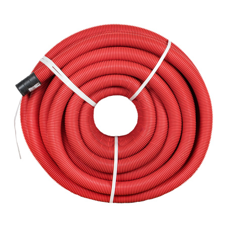 Труба гофр, двустенная ПНД/ПНД гибкая с протяжкой d63 мм (50 м) красная EKF-Plast