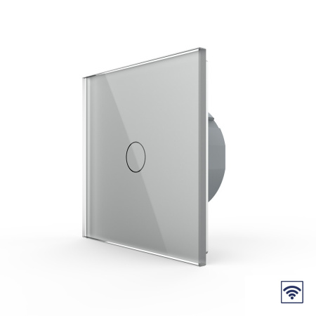 Сенсорный радиоуправляемый выключатель 1 клавиша 1 пост Серый Livolo