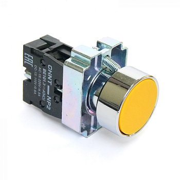 Кнопка управления NP2-BA51 без подсветки желтая, 1НО, IP40 (R) CHINT