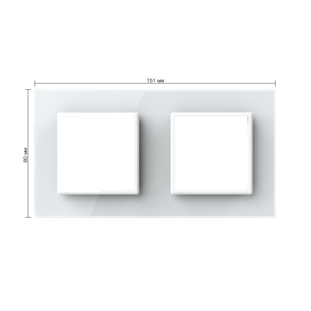 Рамка для розетки двойная Белая Livolo