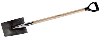 Лопата трапециевидная из нержавеющей стали, деревянный черенок, с рукояткой, Профессионал ЗУБР