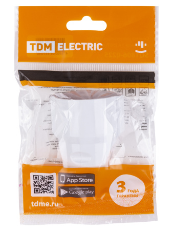 Кабельная розетка рифленая 2П+З 16А 250B белая TDM