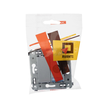 Розетка TV проходная в стену, "Avanti", "Закаленная сталь" DKC