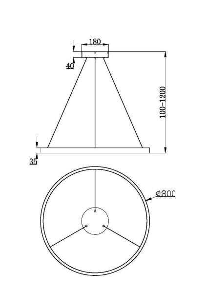 Подвесной светильник LED 51Вт Белый IP20 Rim MOD058PL-L42W3K Maytoni