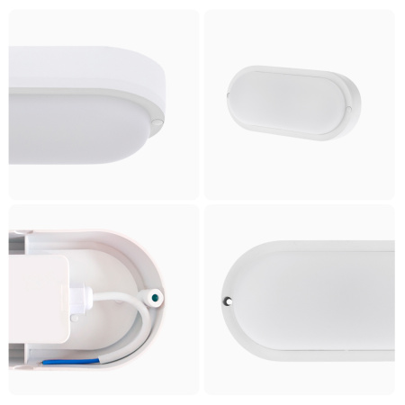 28-11 Светильник светодиодный герметичный 18Вт, 230В/50Гц, 1440Лм, 4000К, IP65, 200х95х55мм, овал, матовый, белый APEYRON