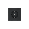 Розетка встраиваемая Voltum S70 с заземлением и защитными шторками, 16А, (графит)