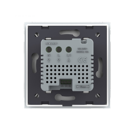 Терморегулятор пола 16А, сенсорное управление, датчик воздуха, 1 пост, цвет белый Livolo