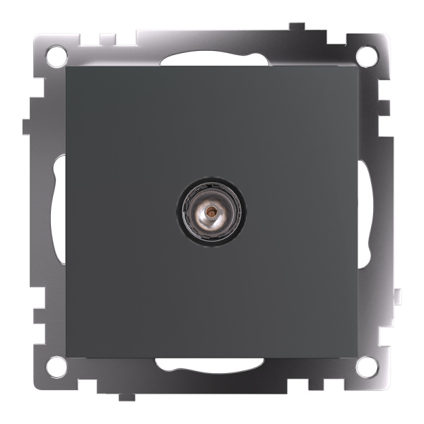 Розетка телевизионная 1-местная (механизм), 75 Ом, 5-862МГц, серия Катрин, графит, GLS00-7108-06 STEKKER