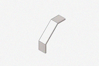 Крышка лотка замкового КЛСЗ 50х50-90 УТ1,5 для поворота трассы вниз на 90, оцинкованный лист, S0,8