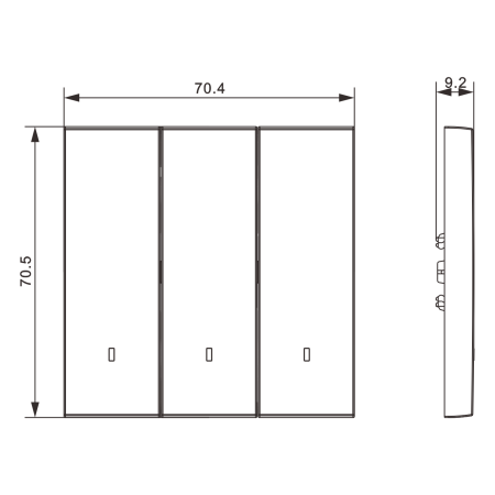 Donel S08 шампань клавиша 3-я с подсветкой, серия DB