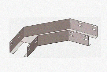 Лоток угловой замковый перфорированный КГЗ 50х50-90 УТ1,5 поворот на 90, оцинкованный лист S1,0
