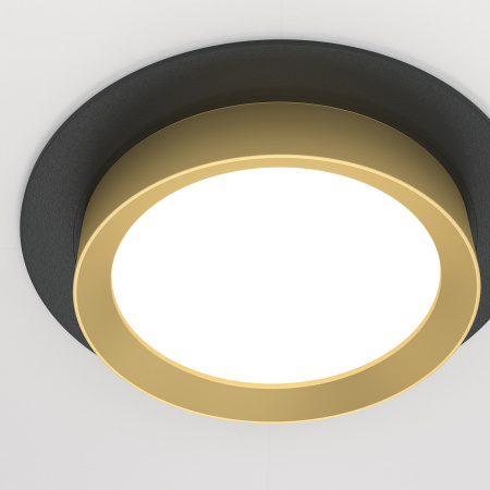 Встраиваемый светильник 1*GX53 15Вт Черный с Золотом IP20 Downlight DL086-GX53-RD-BG Technical Maytoni