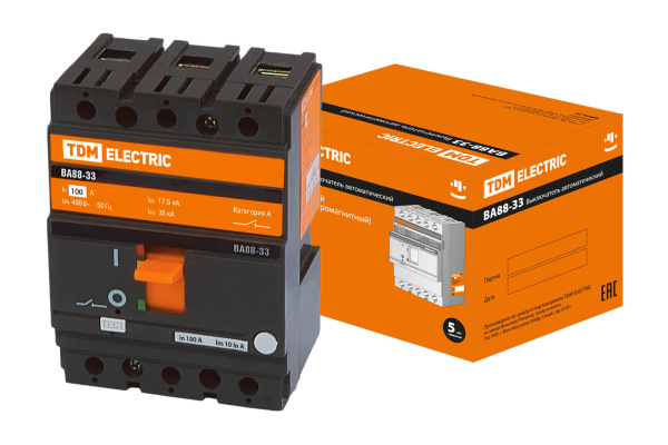 Выключатель автоматический ВА МОД ВА88-33 3П 100А 35кА TDM