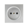 Валенсия Лицевая панель розетки 1-местной б/з 10 А сталь с защ, штор, EKF