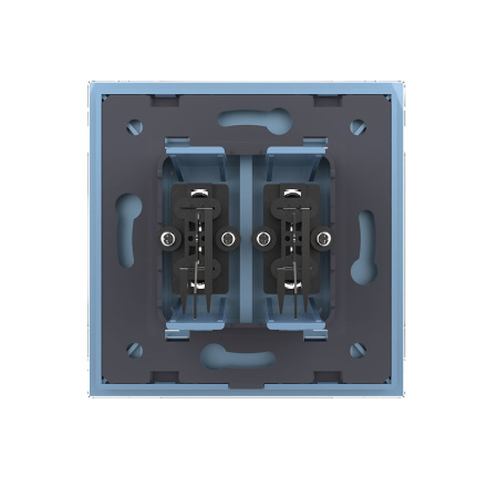 Розетка аудио RCA "2-ой тюльпан" двойная Синяя Livolo