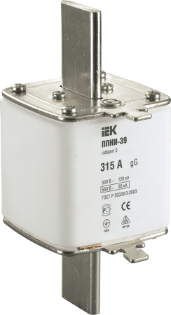 Плавкая вставка предохранителя ППНИ-39 габарит 3 315А IEK