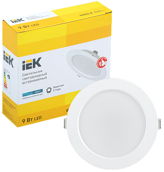 Светильник светодиодный ДВО 1612 круг 9Вт 4000К IP20 белый IEK