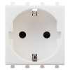 Розетка модульная, 2P+E, с з/ш, "Avanti", "Белое облако", 2 модуля DKC