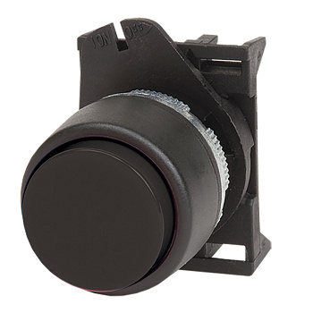 Кнопка выпуклая без фиксации, черная DKC