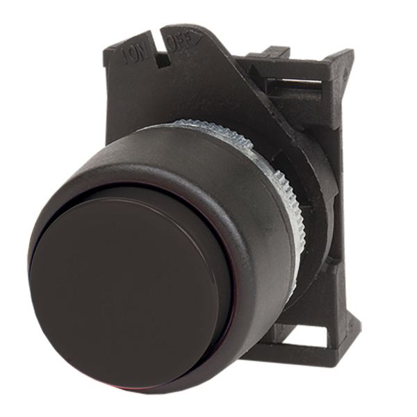 Кнопка выпуклая без фиксации, черная DKC