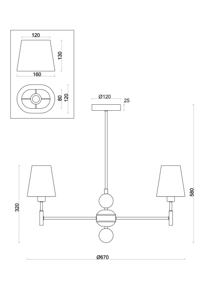 Люстра 5*E14 40Вт Никель IP20 Soho FR2028PL-05N Freya