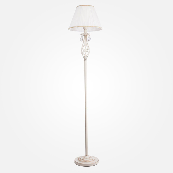 Торшер с абажуром 1*E27 60Вт белый с золотом IP20 Amelia (10073/1 белый с золотом) Eurosvet