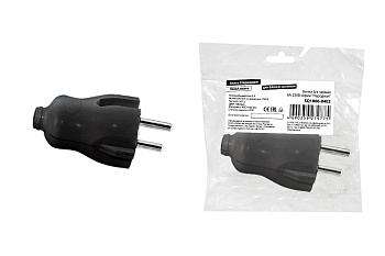 Вилка б/з черная 6А 250В серии "Народная"