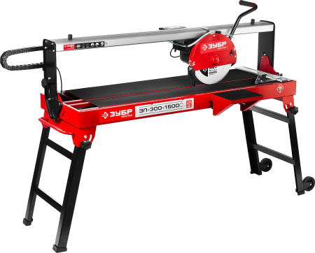 Электроплиткорез "Мастер", длина реза 1200 мм, диск 300 мм, глубина реза 90°-65мм/45°-40 мм, стол 1260x468 мм, 1500Вт ЗУБР