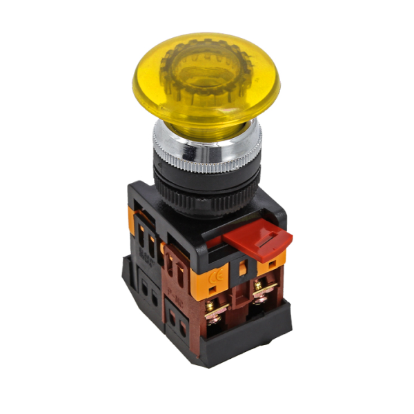 Кнопка AELA-22 желтая с подсветкой NO+NC 24В PROxima EKF