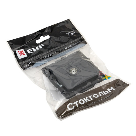 Стокгольм Механизм Розетки TV 1-местной оконечной 10дБ-240МГц черный EKF