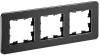 BRITE Рамка 3-мест. РУ-3-1-Бр металл черн. RE IEK