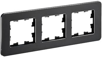 BRITE Рамка 3-мест. РУ-3-1-Бр металл черн. RE IEK