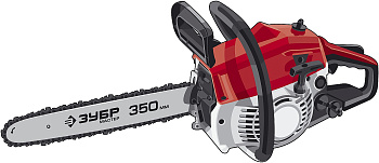 Пила цепная бензиновая, хромир. цилиндр, праймер, 37 см3 (1,2 кВт), шина 35 см, 11500 об/мин, ЗУБР