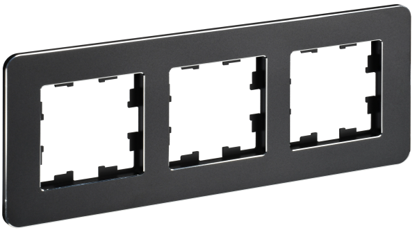 BRITE Рамка 3-мест. РУ-3-1-Бр металл черн. RE IEK