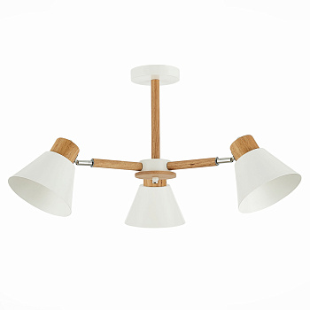 Люстра потолочная Светлое дерево, Белый/Белый E27 3*60Вт SLE103702-03 EVOLUCE