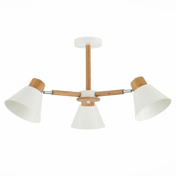 Люстра потолочная Светлое дерево, Белый/Белый E27 3*60Вт SLE103702-03 EVOLUCE