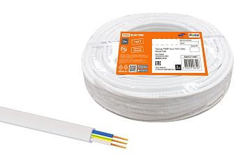 Провод ПГВВП 3х2,5 ГОСТ (20м), белый TDM