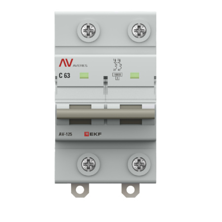 Выключатель автоматический ВА МОД AV-125 2П 63A C 10кА AVERES EKF