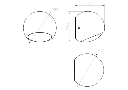 Бра 3Вт 3000K Черный IP20 Stream O032WL-L3B3K Outdoor