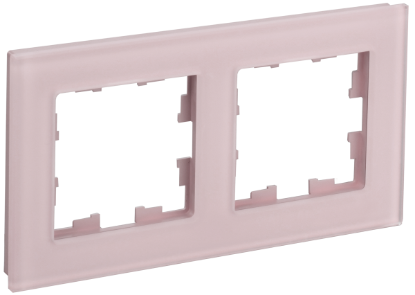 BRITE Рамка 2-мест. РУ-2-2-Бр стекло розовый матовый IEK