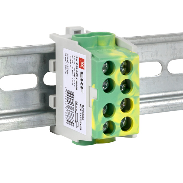 Клемма распределительная КСР с двойным винтом 2x35/2x25 желто-зеленая PROxima EKF