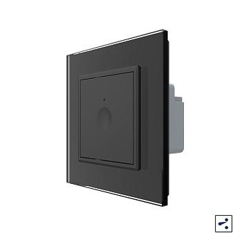 Одноклавишный проходной сенсорный выключатель Module, цвет черный Livolo