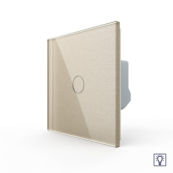 Одноклавишный сенсорный Адаптивный диммер 1 пост, цвет шампань Livolo