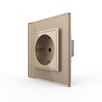 Розетка электрическая 16А 1 пост, зажимы, цвет золотой Livolo